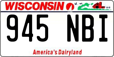 WI license plate 945NBI