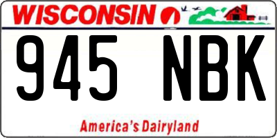 WI license plate 945NBK