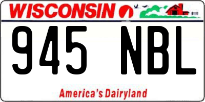 WI license plate 945NBL