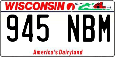 WI license plate 945NBM