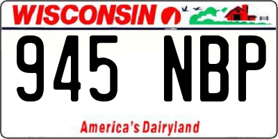 WI license plate 945NBP