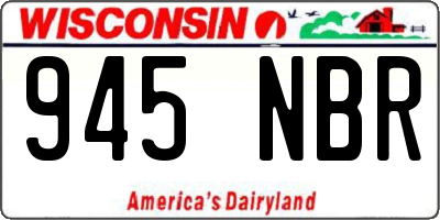 WI license plate 945NBR