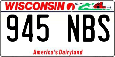 WI license plate 945NBS