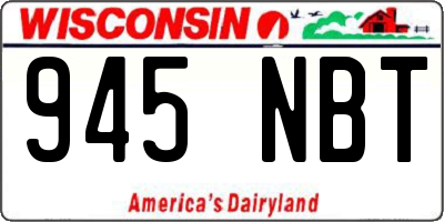 WI license plate 945NBT