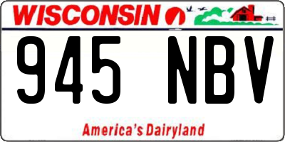 WI license plate 945NBV