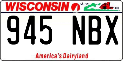 WI license plate 945NBX