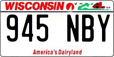 WI license plate 945NBY