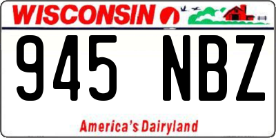 WI license plate 945NBZ