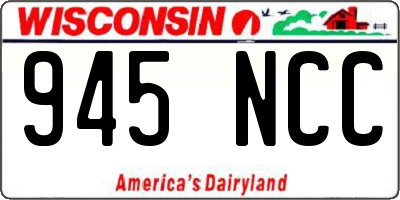 WI license plate 945NCC