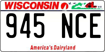 WI license plate 945NCE