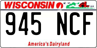 WI license plate 945NCF