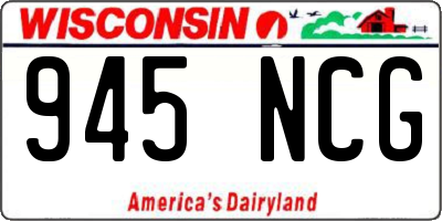 WI license plate 945NCG