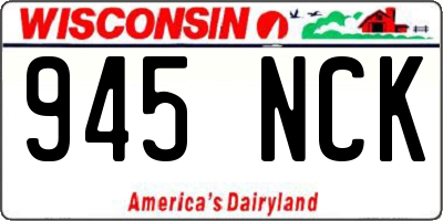 WI license plate 945NCK