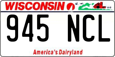 WI license plate 945NCL