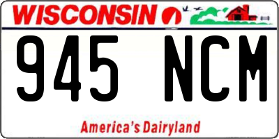 WI license plate 945NCM