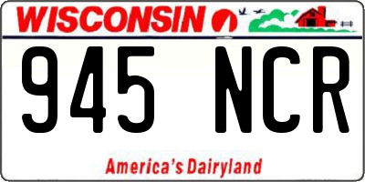 WI license plate 945NCR