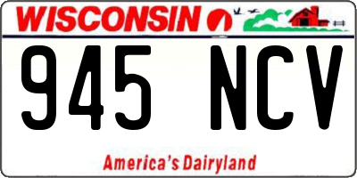 WI license plate 945NCV