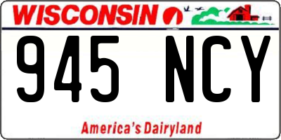 WI license plate 945NCY