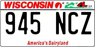 WI license plate 945NCZ