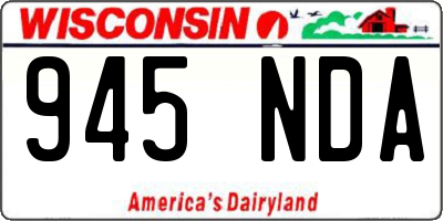 WI license plate 945NDA