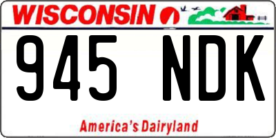WI license plate 945NDK