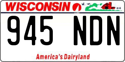 WI license plate 945NDN