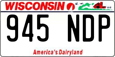 WI license plate 945NDP