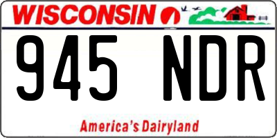 WI license plate 945NDR