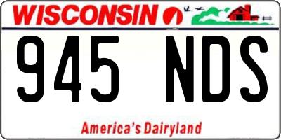WI license plate 945NDS