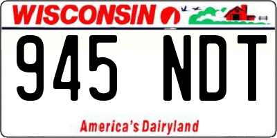 WI license plate 945NDT