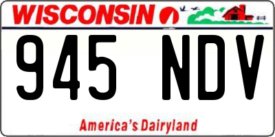 WI license plate 945NDV