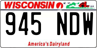 WI license plate 945NDW