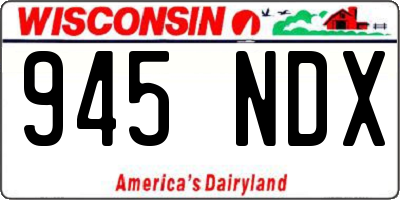 WI license plate 945NDX