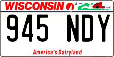 WI license plate 945NDY