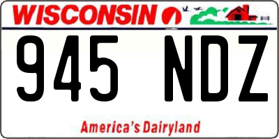 WI license plate 945NDZ