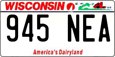 WI license plate 945NEA