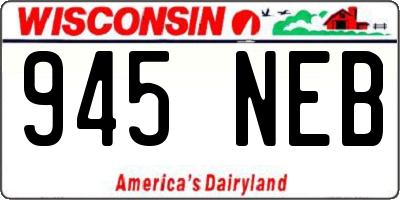 WI license plate 945NEB