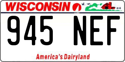 WI license plate 945NEF
