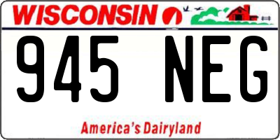WI license plate 945NEG