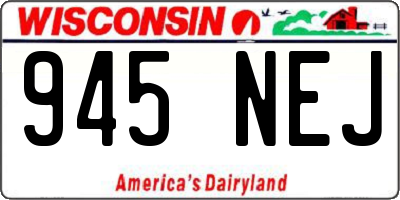 WI license plate 945NEJ