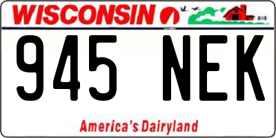 WI license plate 945NEK