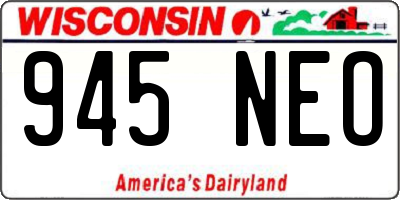 WI license plate 945NEO