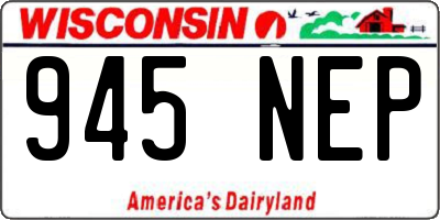WI license plate 945NEP