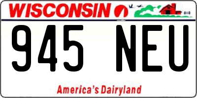 WI license plate 945NEU