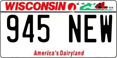 WI license plate 945NEW