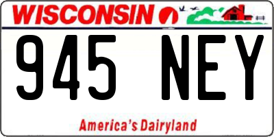 WI license plate 945NEY