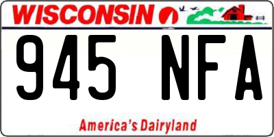 WI license plate 945NFA