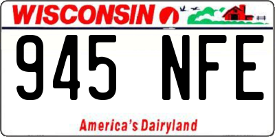 WI license plate 945NFE