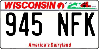WI license plate 945NFK