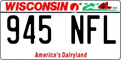 WI license plate 945NFL